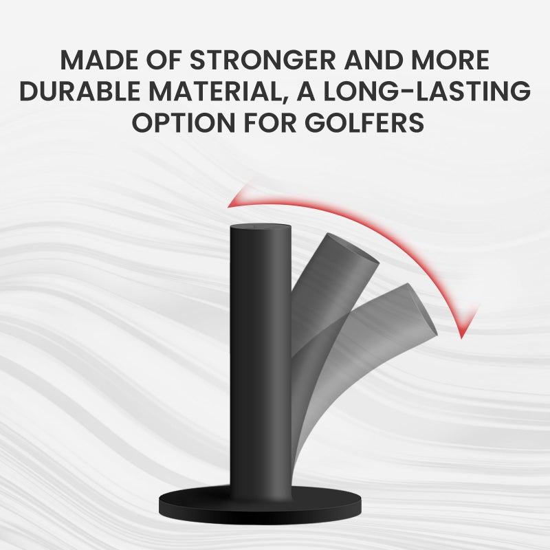 FINGER TEN Golf Rubber Tee Driving Range Value 5 Pack All 1.5'' for Indoor Outdoor Practice Mat, Tee Adaptor Black Tee Holder Set for Hitting Mats (Black 5 Pack All 1.5'') - Image 3
